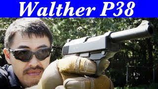 マルゼン ワルサー P38 ガスブロ Walther P38 GBB を マック堺が 実射 レビューしてみた。100 [upl. by Kerr323]