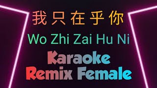 wo zhi zai hu ni karaoke remix female 我只在乎你 [upl. by Farman]