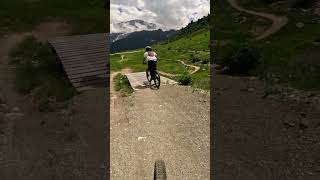 Fun features in Passo del Tonale Italy mtb mtblife [upl. by Saihttam859]