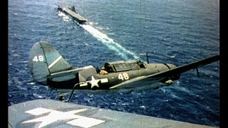 The Fighting Lady World War 2 Aircraft Carrier Action Restored color 1944 [upl. by Neerak]