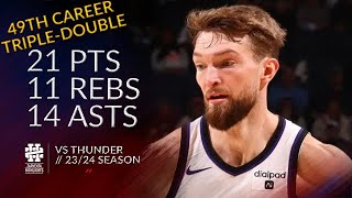 Domantas Sabonis 21 pts 11 rebs 14 asts vs Thunder 2324 season [upl. by Cassi]