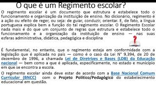 8 Séries  REGIMENTO ESCOLAR AULA 01 [upl. by Lepp]