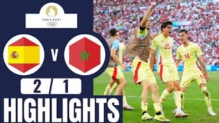 Spain vs Morocco 21 all goals amp highlights l OLYMPICS football spain morocco [upl. by Ause]