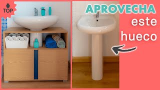 Mueble a Medida para LAVABO CON PEDESTAL ✅ Mejora Tu Baño SIN OBRAS [upl. by Htezzil]