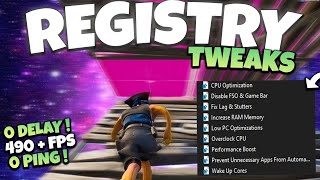 The Ultimate REGISTRY TWEAKS FOR FPS BOOST amp 0 INPUT DELAY Guide For Fortnite Chapter 4 Season 3 [upl. by Keavy44]