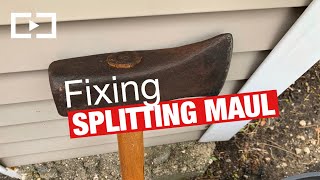 Repairing a splitting maul or axe mallet or sledge How to mount to a handle [upl. by Danais]