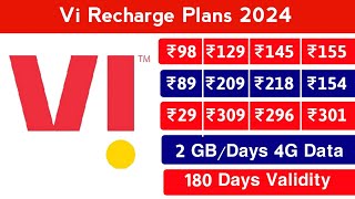 Vi Best Recharge Plans 2024  Vi new validity recharge plans  2GBDays 4G Data  technicaljanak [upl. by Herra]