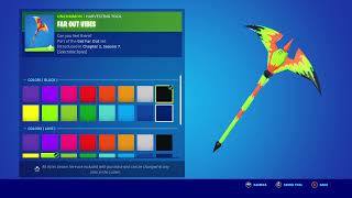 NEW FAR OUT VIBES PICKAXE IN FORTNITE TIE DYE SKINS [upl. by Gowon854]