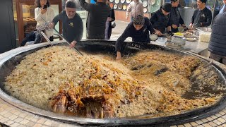 GIANT PILAF 3000KG WEDDING PILAF The Most Popular Street Food in Uzbekistan [upl. by Yrrak]