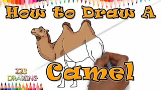 How to Draw a Camel a twohumped camel  Bactrian camel [upl. by Auqinehs]