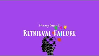 ALevel Psychology AQA Retrieval Failure [upl. by Odey]