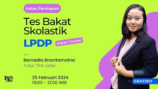 Kelas Persiapan Tes Bakat Skolastik LPDP 2024 Materi Verbal  Punya Arti [upl. by Abbey]