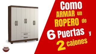 ¿ Como Armar un Ropero de 6 Puertas y 2 Cajones   🔴 Armado FAST  Muebles dormitorio [upl. by Johppah589]