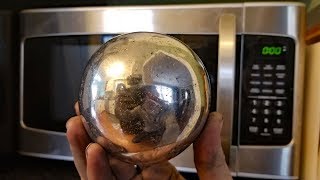 Making a Polished Aluminum Foil Ball in a Microwave Microwaving aluminium [upl. by Enilorak]