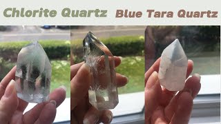 Chlorite Quartz and Blue Tara Quartz Crystal Meaning Properties Benefits [upl. by Etterual]