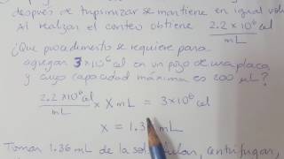 Cálculos de diluciones y conteos en cultivos celulares [upl. by Miko]