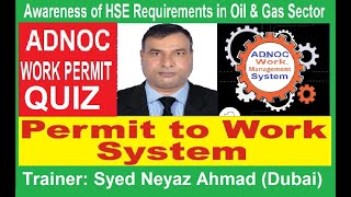 ADNOC WMS PERMIT TO WIRK SYSTEM QUIZ [upl. by Omolhs]