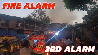 Fire alarm at F Manalo St Isla Batis San Juan City  3rd alarm  041624 [upl. by Olmstead]