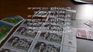 Prix des timbres au 1er janvier 2021  Timbrer devient un luxe 128 le timbre rouge  Forte Hausse [upl. by Macmahon]