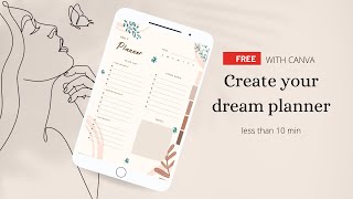 Create Digital Planner on Canva with Hyperlinks Completely for FREE  Goodnotes Digital Planner [upl. by Ybrik]