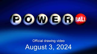 Powerball drawing for August 3 2024 [upl. by Fulvi]