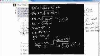 Secondaire 5 SN Québec Trouver la règle de la fonction racine carre à partir dun graphique [upl. by Vieva]