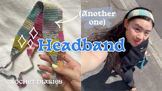 Crochet howto HEADBAND tutorial ✷ Beginner HAIRBAND with scrap yarn [upl. by Yeliw]