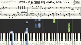 BTS방탄소년단  작은 것들을 위한 시Boy With Luv 피아노악보Piano Sheet Music  Piano Cover 피아노 커버  Chord코드 [upl. by Ellenaj646]