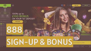 888 Casino How to SignUp amp Bonuses [upl. by Hsirahc]