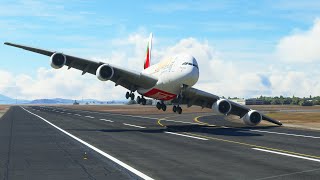 Impossible Landing Emirates AIRBUS A380 at Oaklan Airport MFS2020 [upl. by Russi]