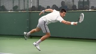 Novak Djokovic Backhand In Super Slow Motion 3  Indian Wells 2013  BNP Paribas Open [upl. by Tomi]