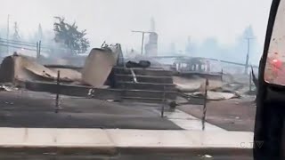 Video shows trail of destruction in Jasper after wildfire [upl. by Aehsat]