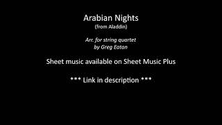 Arabian Nights from Disneys Aladdin  Arr for string quartet by Greg Eaton [upl. by Jaunita339]