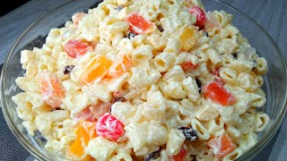 CREAMY MACARONI FRUIT SALAD  Quick and easy recipe [upl. by Fredi996]