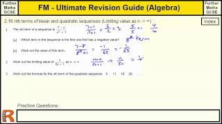 Quadratic sequences  Ultimate revision guide for Further maths GCSE [upl. by Clausen]