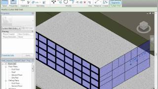 Revit Architecture  Adding and Removing Curtain Grids and Mullions [upl. by Reddy]