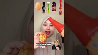 MAKAN TELUR SUPER PEDAS⁉️ mukbang eatsambel challenge food foodie spicy comedy comedymusic [upl. by Arinayed317]