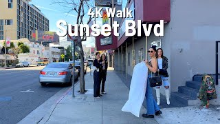 LOS ANGELES Sunset Blvd walk 🇺🇸 West Hollywood CA 4K 2024 [upl. by Swisher828]