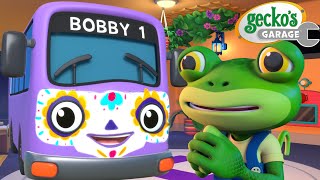 SkeleBobby  Geckos Garage  Trucks For Children  Cartoons For Kids [upl. by Nalod]