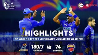 ILT20 S2  English  HIGHLIGHTS  Sharjah Warriors VS MI Emirates  T20 Cricket  26th Jan [upl. by Wiltshire]