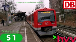 SBahn Hamburg Mitfahrt auf der S1 von Königstraße bis Wandsbeker Chaussee in der BR 474 [upl. by Hendry175]