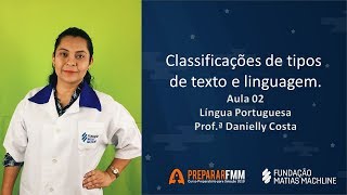 Módulo 1 Aula 02 Classificações de tipos de textos e linguagem [upl. by Halyhs]