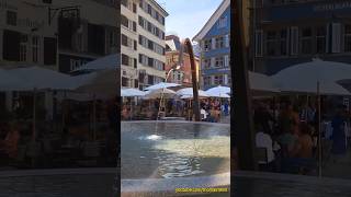 Zürich Münsterhof Brunnen und Kirche Fraumünster [upl. by Gide]