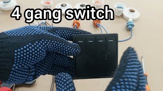 4 gang switch wiring with 4 lamps [upl. by Ynnhoj]