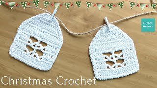 Teje adornos de navidad a crochet  Casitas decorativas [upl. by Drarig191]