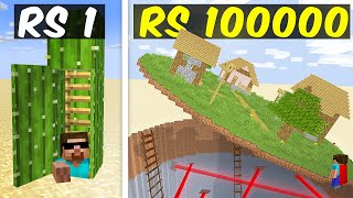 Rs1 vs Rs100000 SECRET BASE BUILD BATTLE IN MINECRAFT [upl. by Dessma]