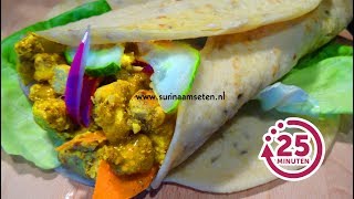 🍷🍴 Surinaamse Roti Rol met kip masala [upl. by Eliason]