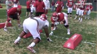 Oklahoma Drill at Spring Practice 032913 [upl. by Eneluj288]