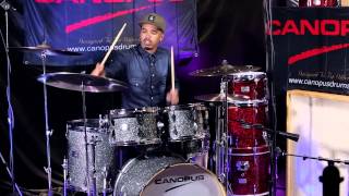 Justin Tyson plays CANOPUS YAIBA II Groove kit [upl. by Ahcorb599]