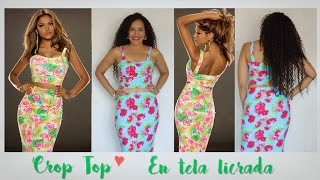 Como hacer un CROP TOP EN TELA LICRADA  Tutorial de SANDRA PADILLA [upl. by Aleik]